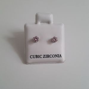 Cubic Zirconia pink earrings